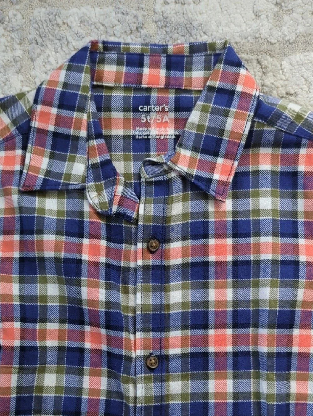 NWT Carter's Plaid Button-Down Shirt Size 5T